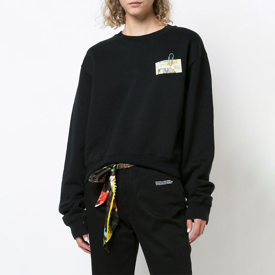 (WMNS) Off-White Back Large Printing Loose Black OWBA026E180030431060