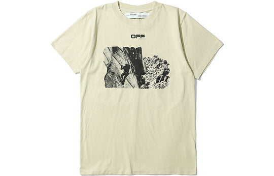 Men's Off-White C/O VIRGIL ABLOH Arrow Short Sleeve Version Creamy White T-Shirt OMAA027S201850156110