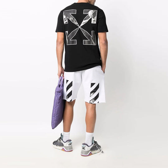 Off-White Arrow Logo Pattern Short Sleeve Slim Fit Version Black OMAA027C99JER0031001