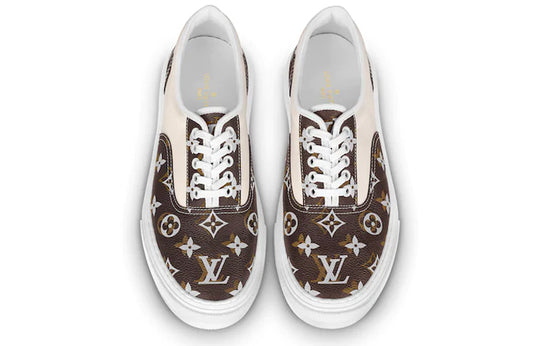 LOUIS VUITTON Trocadero Sneakers 'White Beige with Brown Monogram' 1A7QZ