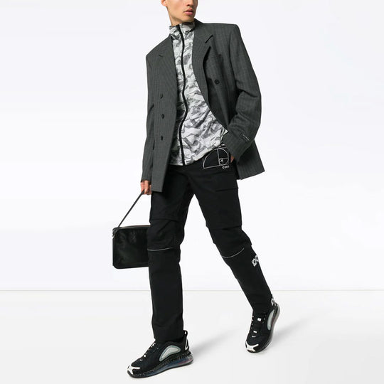 Off-White Alphabet Pattern Detachable Casual Long Pants Ordinary Version Black OMCF014R20G480121001