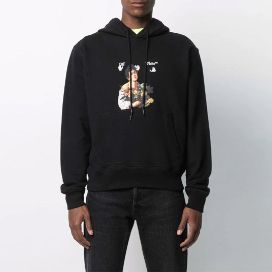 Off-White Men's SS21 Caravaggio Boy Print Oversized Black OMBB074S21FLE0021001