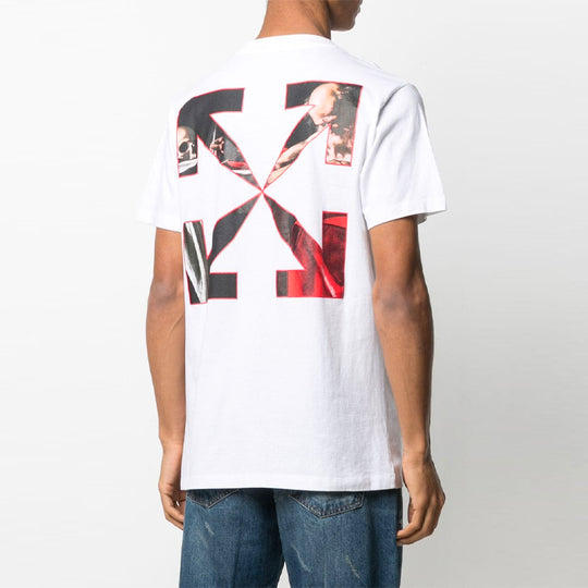 Off-White SS21 Printing Pattern Round Neck Short Sleeve White OMAA027R21JER0040125