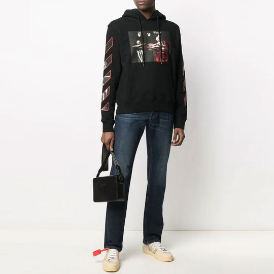 Off-White FW21 Logo Pattern Printing Pullover Ordinary Version Black OMBB037F21FLE0081025