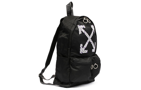 Off-White SS20 Airport Tape Black Backpack Arrow Print Backpack Black OMNB003S20E480031088