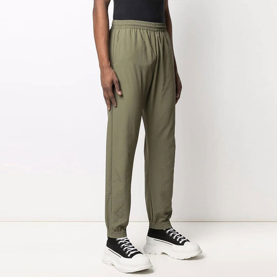 Off-White FW21 Logo Casual Long Pants Ordinary Version Dark Green OMCA164F21FAB0025555