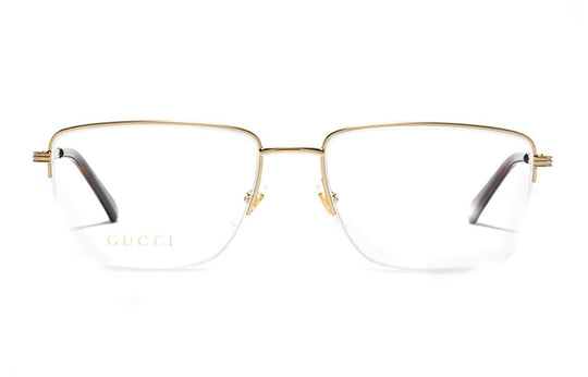 Gucci Metallic half frame Optical Glasses Frame Gold Color Square GG0834O-004