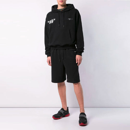 Men's Off-White Back Printing Loose Black OMBB037R19B970011088