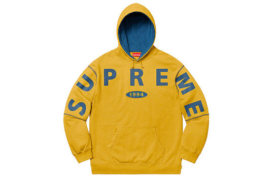 Supreme FW19 Week 1 Spread Logo Hooded Sweatshirt 'Yellow' SUP-FW19-039