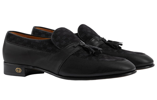 Gucci Tassel-trim Leather Loafers 'Black' 723613-AABAW-1000