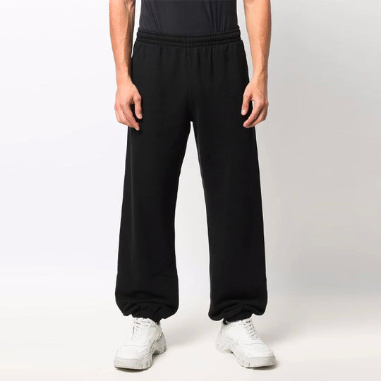 Men's Off-White SS22 Diagonal Stripes Bundle Feet Sports Pants/Trousers/Joggers Black OMCH029C99FLE0011010