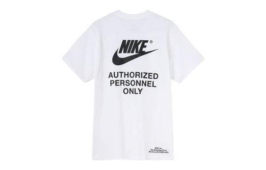 Nike Printing Alphabet Logo Round Neck Cotton Short Sleeve White DM6428-100