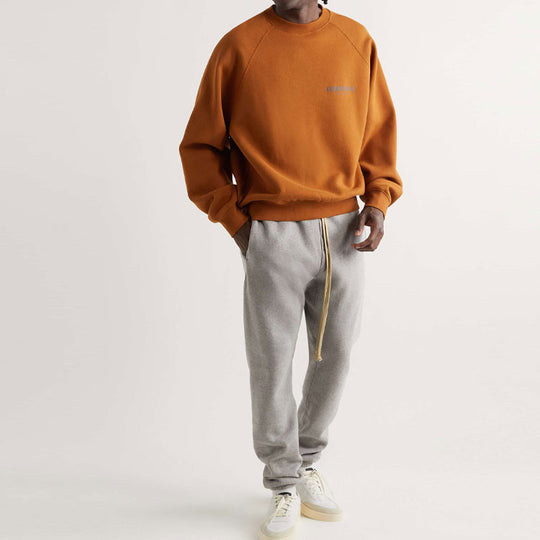 Fear of God Essentials SS22 Logo-Print Cotton-Blend Jersey Sweatshirt Brown Vicunia FOG-SS22-005