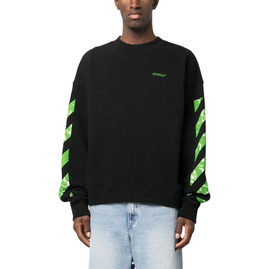 Off-White Diag Stripe Cotton Sweatshirt 'Black' OMBA054F23FLE0081050