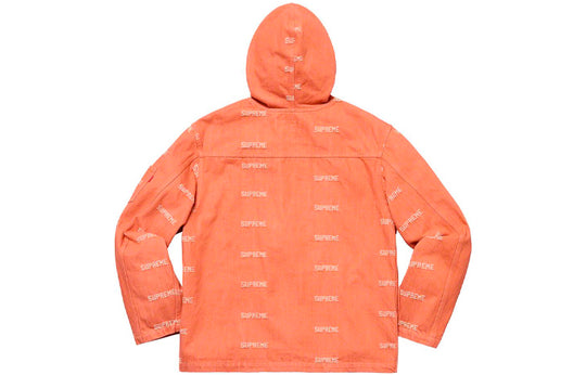 Supreme SS19 Logo Denim Turnout Jacket Orange Logo SUP-SS19-652