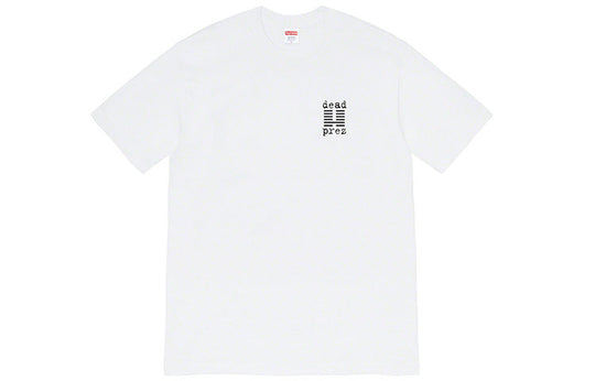 Supreme FW19 Week 15 x Dead Prez Tee Crossover Round Neck Short Sleeve Unisex White SUP-FW19-10766