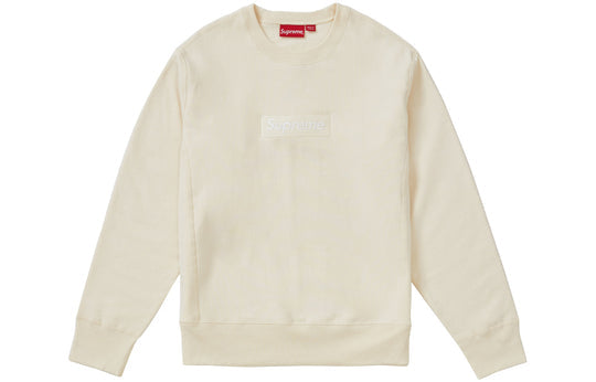 Supreme FW18 Box Logo Crewneck Natural Sweater 'Beige' SUP-FW18-1075