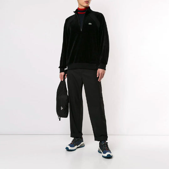 Supreme SS18 LACOSTE Velour Half-Zip Track Top Black SUP-SS18-574