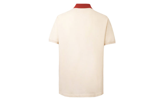 Gucci Contrast Collar Logo Printed Polo Shirt For Men Cream 574086-XJA6C-9244