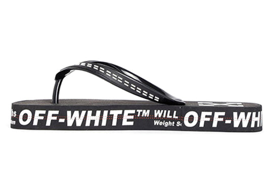 Off-White c/o virgil abloh men's black and white industrial flip flops OMIA131R20D270011000