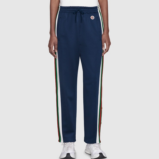 (WMNS) Gucci Knitted Sweatpants With Logo 'Blue' 666495-XJDP4-4206