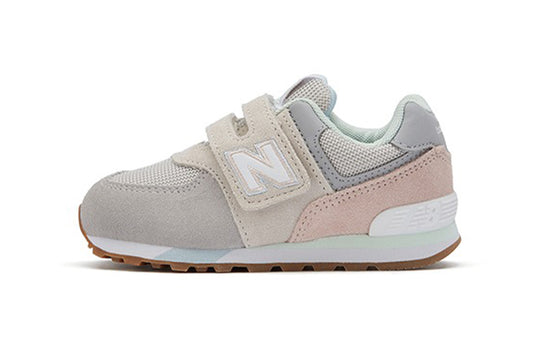 (TD) New Balance 574 Low-Top Running Shoes Grey/Pink IV574PG1