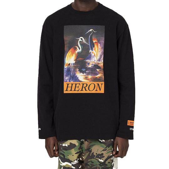 HERON PRESTON L/S animal Printing Long Sleeves Unisex Black HMAB016F20JER0021020