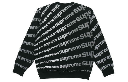 Supreme SS20 Week 1 Radial Crewneck Logo Full Print Round Neck Unisex Black SUP-SS20-097