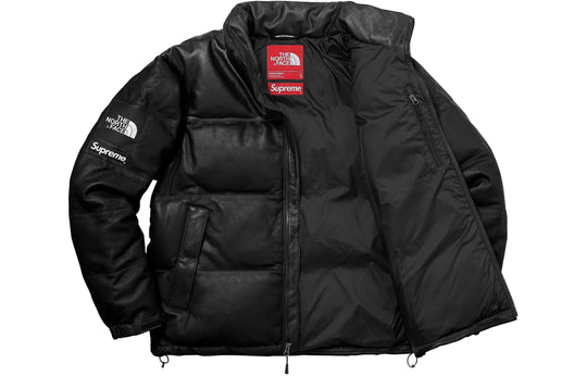 Supreme FW17 X The North Face Leather Nuptse Jacket 'Black' SUP-FW17-617