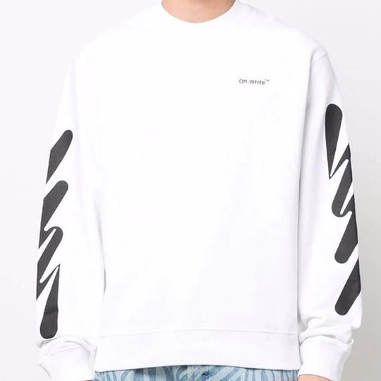 Men's Off-White Logo Printing Round Neck White OMBA057S22FLE0030110