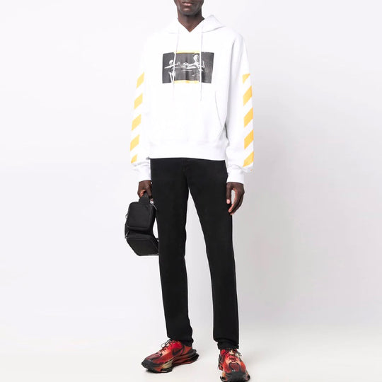 Men's Off-White FW21 Caravaggio Painting Printing Pullover Loose Fit White OMBB037F21FLE0110184