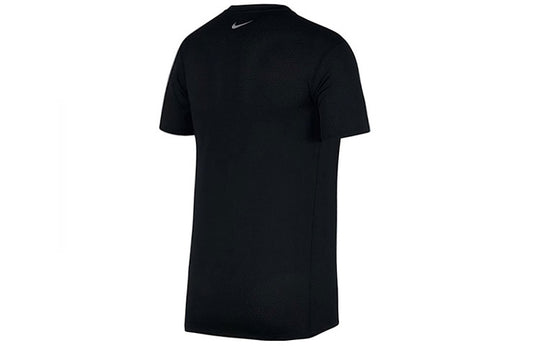 Men's Nike Alphabet Printing Sports Round Neck Pullover Short Sleeve Black T-Shirt AH2258-010