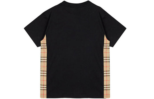 Burberry Vintage Check Panel Cotton Oversized Short Sleeve Black 80245451