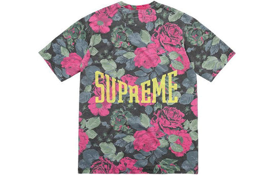 Supreme SS18 Flowers Tee Black Short Sleeve Unisex SUP-SS18-0096