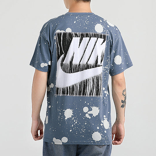 Nike Sportswear Printing Short Sleeve 'Splash Grey Blue' CW0381-031