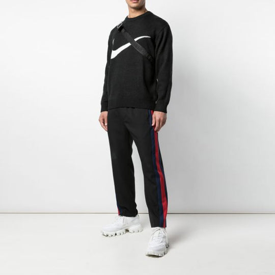 Supreme SS19 x Nike Swoosh Sweater Crossover Logo Printing Unisex Black SUP-SS19-10135