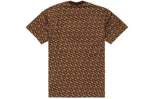 Men's Burberry Logo Stripe Printing Short Sleeve Brown 80182391