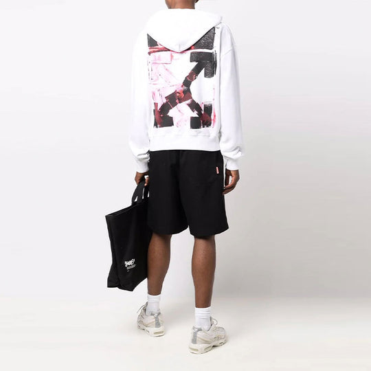 Men's Off-White FW21 Arrow Pattern Alphabet Printing Solid Color Loose Fit White OMBB037F21FLE0150132