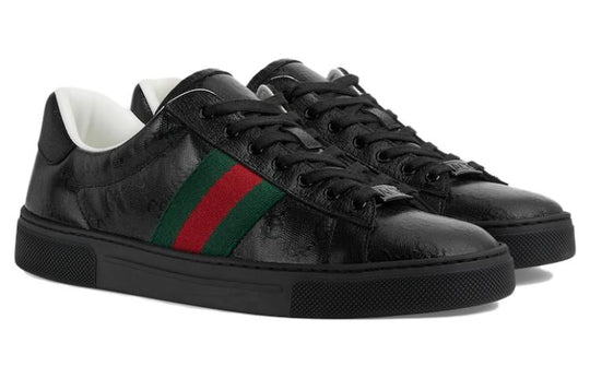 (WMNS) Gucci Ace sneaker with Web 'Black GG Crystal canvas' 760774-FACRF-1163