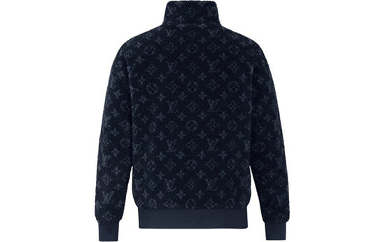 LOUIS VUITTON LV Monogram Jacquard Fleece Zip-Through Jacket Blue 1A8ECV