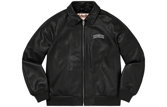 Supreme FW19 Week 1 x Martin Wong x Supreme Schott 8-Ball Leather Varsity Jacket SUP-FW19-219