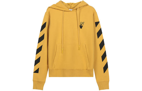 Off-White Stripe Printing hooded Drawstring Version Yellow OMBB034F20FLE0091610