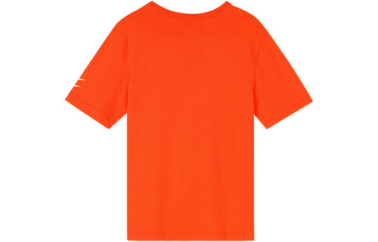 Men's Nike Swoosh Large Logo Printing Knit Round Neck Short Sleeve Orange Red T-Shirt DB5858-891