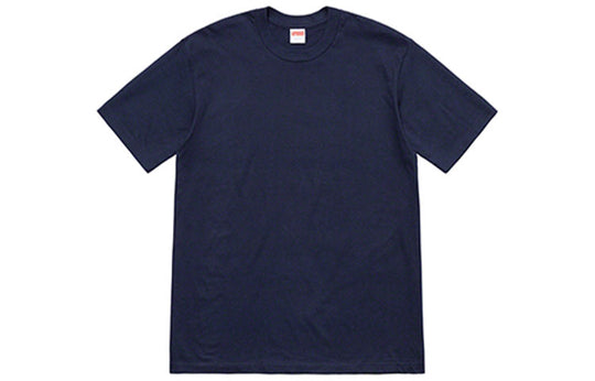 Supreme SS19 Headline Tee Navy Slogan logo Short Sleeve Unisex Navy Blue SUP-SS19-759