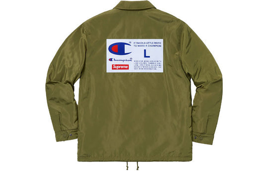 Supreme FW18 X Champion Label Coaches Jacket 'Olivegreen' SUP-FW18-367