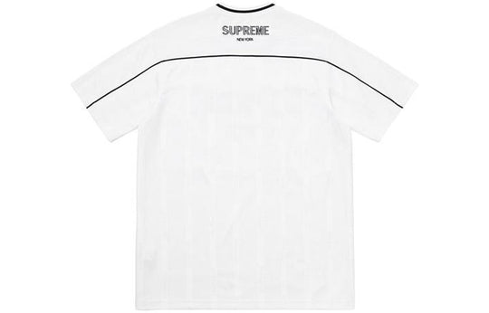 Supreme SS18 Dazzle Warm Up Top White Tee 'Black White' SUP-SS18-0019