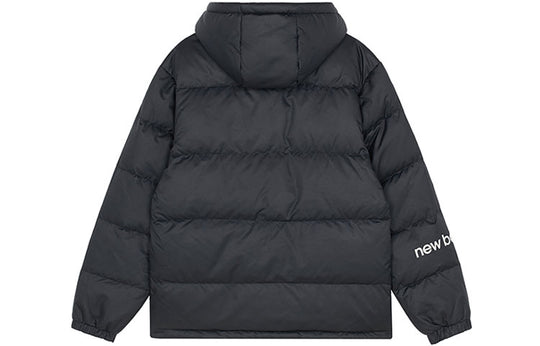 New Balance Logo Print Down Jacket 'Black Orange' AMJ13334-BK