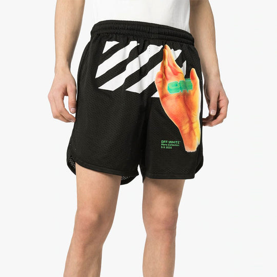 Men's Off-White Logo Sports Black Shorts OMCI005R201010131088