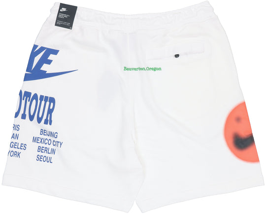 Men's Nike Nsw French Terry Large Logo Printing Knit Sports Shorts White DA0646-100