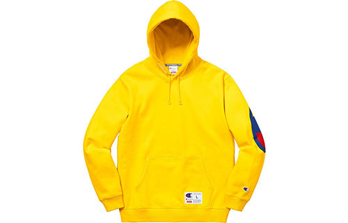 Supreme SS18 x Champion Hooded Sweatshirt Yellow Logo SUP-SS18-528